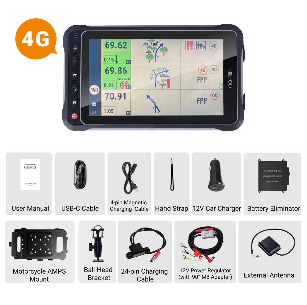 Tablette de navigation Hugerock X72 4G + kit AMPS