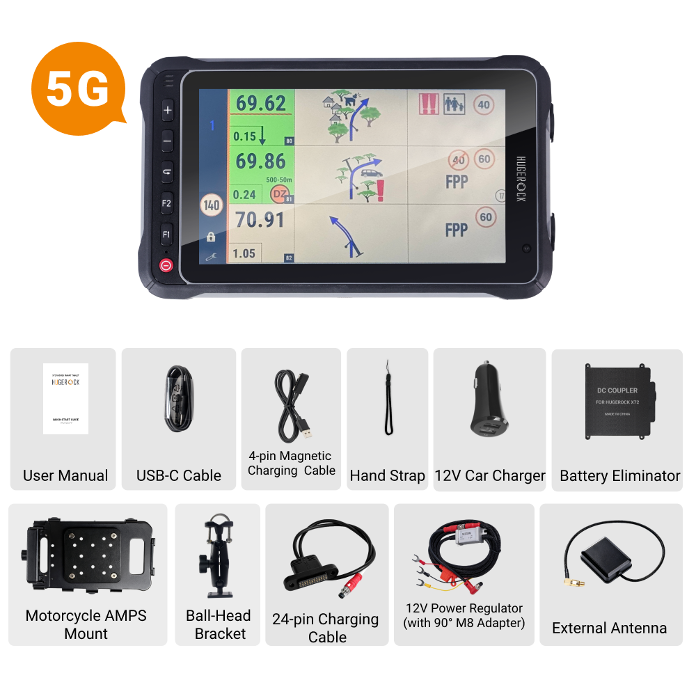 Tablette de navigation Hugerock X72 5G + kit AMPS