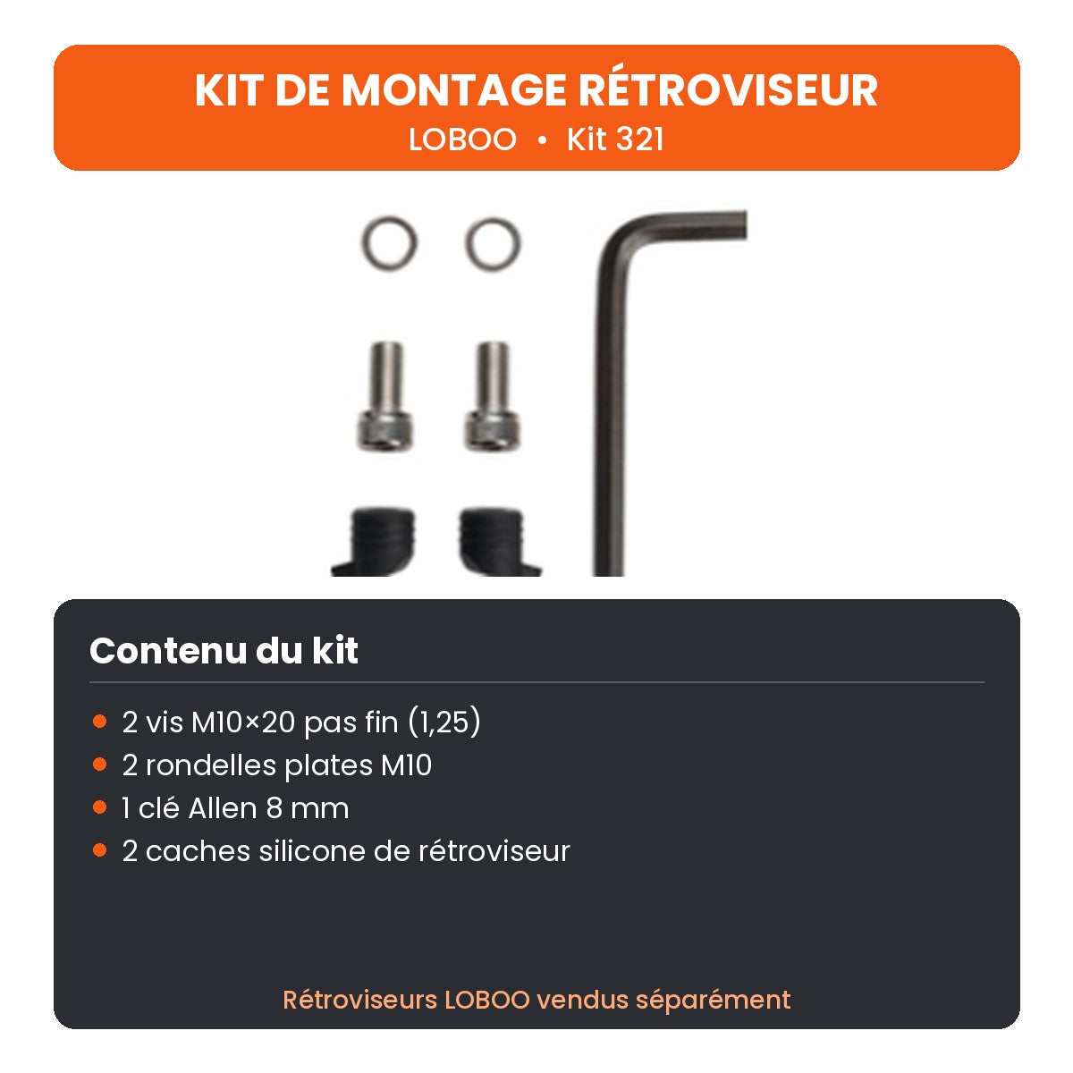 KIT DE MONTAGE RÉTROVISEUR LOBOO SUZUKI V-STROM 650 (2013- )