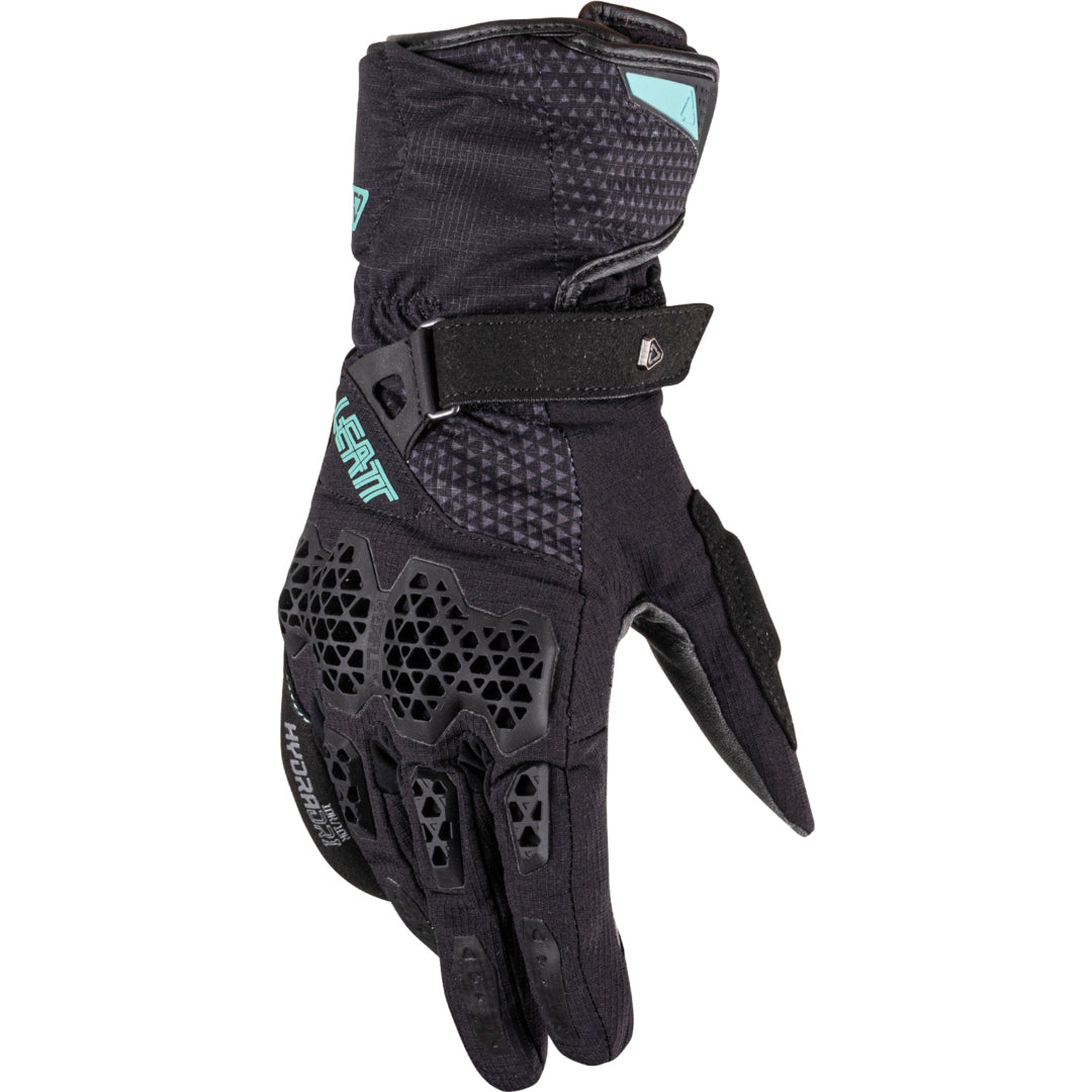 LEATT GLOVE ADV 6.5 HYDRADRI WOMEN V26 STEALTH BLACK-TURQUOISE