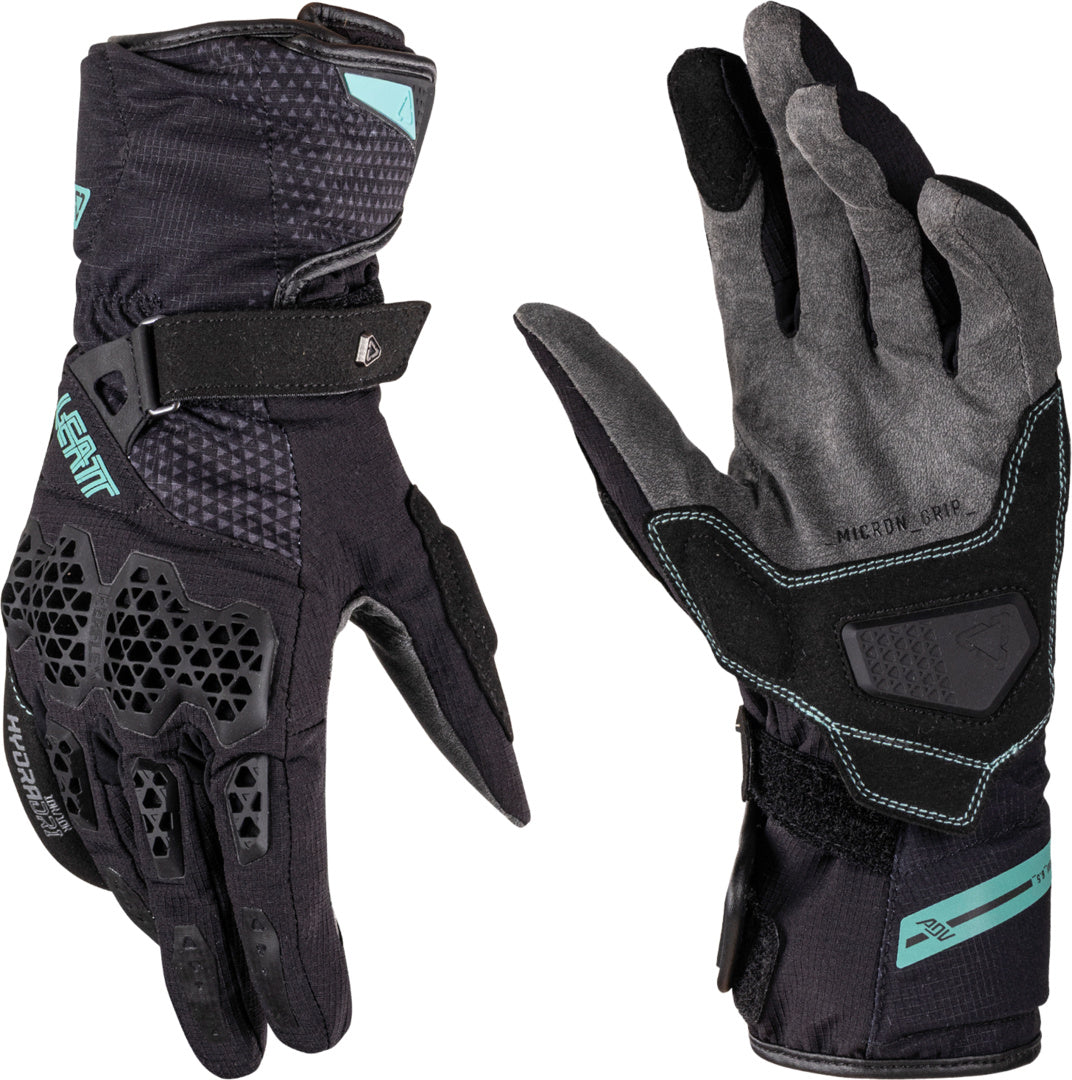 LEATT GLOVE ADV 6.5 HYDRADRI WOMEN V26 STEALTH BLACK-TURQUOISE