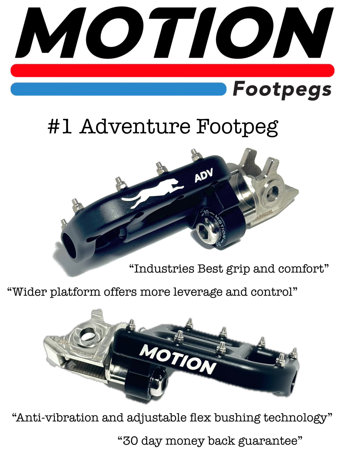 REPOSE-PIEDS FLEX-MOUNT MOTION FACTORY RACING BMW R 1200 / 1250 / 1300 GS - F 750 / 800 / 850 / 900 GS (BGS)