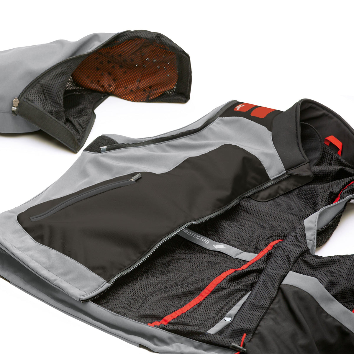 VESTE TUR J-THREE ARM LINK - Gris clair / Rouge