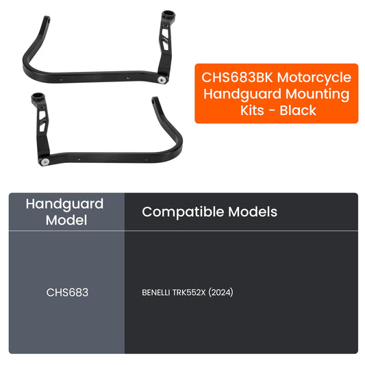 Kit de montage protège-mains LOBOO CHS683 noir