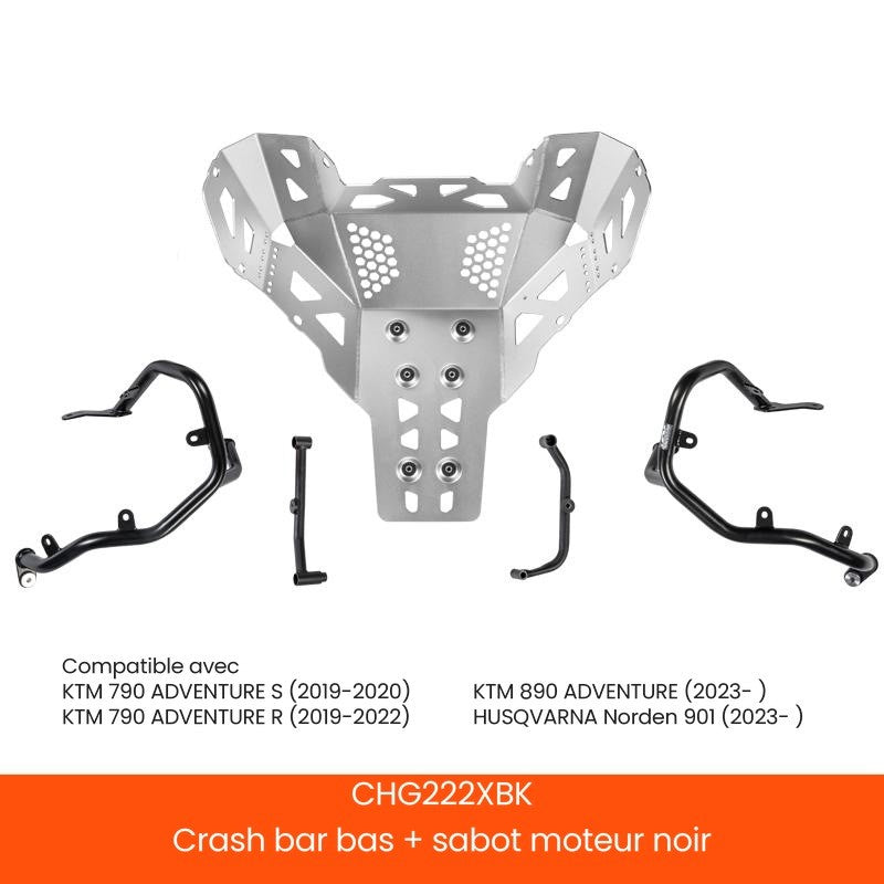 CRASH BAR BAS + SABOT MOTEUR LOBOO KTM 790 ADVENTURE R (2019-2022)