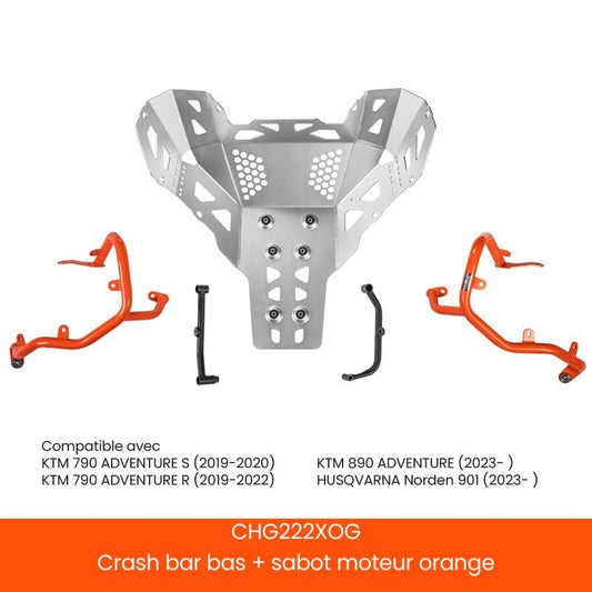 CRASH BAR BAS + SABOT MOTEUR LOBOO KTM 890 ADVENTURE S (2023- )
