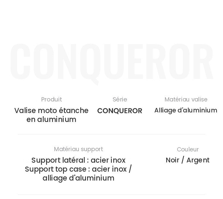 Valise aluminium Conqueror Loboo 30L+35L Triumph Tiger 900 Rally Pro (2020- )