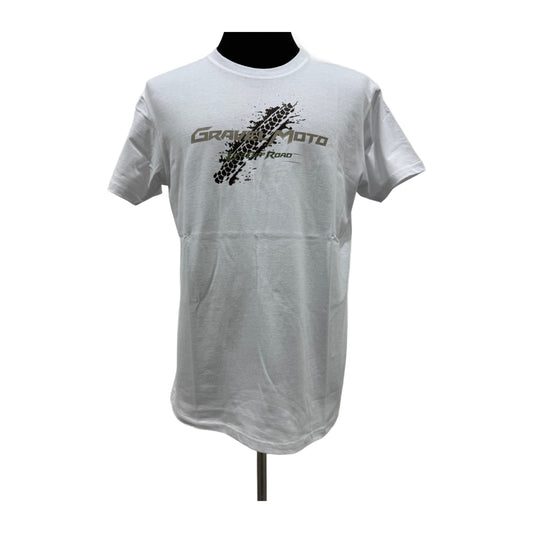 Tee Shirt Homme Gravel Moto Life Off Road Blanc Trace De Pneu